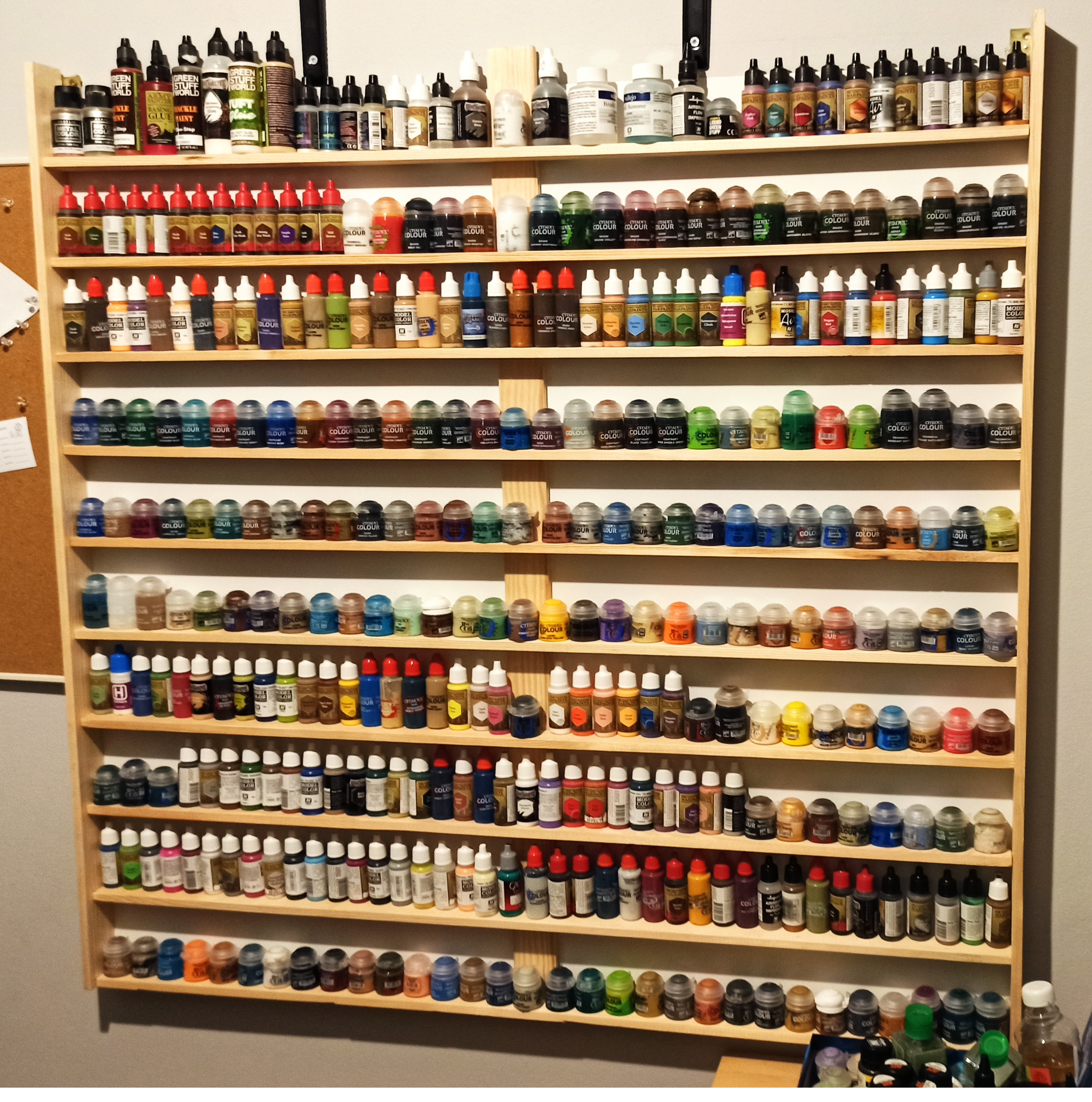 Custom shelf for paints